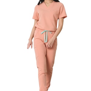 Ensemble de Blouses Médicales de Haute Qualité en Polyester Spandex pour Femmes, Uniforme d'Infirmière, Tenue de Travail Médicale, Vente en Gros OEM - Product Image 1