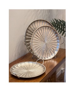 Handmade Stainless Steel Serving <b>Tray</b> Classic Design Gold Color <b>Snacks</b> Dessert Serving <b>Tray</b> By Home Arts - Product Image 4