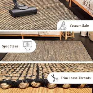 Alfombras de alta calidad para sala de estar, 100% yute y algodón, hechas a mano, tejidas, en venta. - Product Image 4