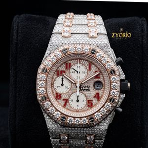 Hip Hop Watch Diamond Export Quality Silver Moissanite Brilliant Cut VS1 <b>Automatic</b> Mechanical Iced Watch 20mm 41mm Stainless - Product Image 1