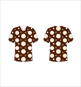 T-shirt personnalisé pour homme en gros, motif à pois marron, tee-shirt graphique par sublimation, streetwear pour homme, vente en gros - Product Image 1