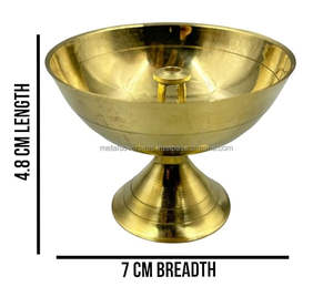 Diya Nandadeep de Latón con Diseño Superior Dorado Pulido Brillante, Diya Nandadeep de Latón Fabricada en India - Product Image 2