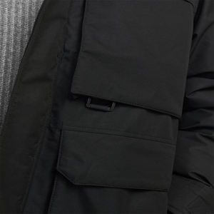 Men Winter Parka Hooded <b>Fur</b> <b>Trim</b> Puffer Jacket Regular Standard Windproof Casual Outdoor Coat Black Custom Logo OEM Service Plus - Product Image 6