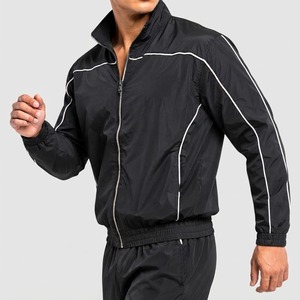 Ensemble de survêtement en nylon pour homme, vêtements de sport décontractés, veste et pantalon légers résistants au vent, fournisseur d'usine OEM ODM - Product Image 6
