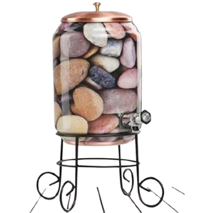 Dispensador de Agua Ayurvédico de Cobre con Soporte Metálico |   Grifo Antiderrames de Cobre Puro para Matka |   Juego de Jarra de Cobre Resistente - Product Image 6