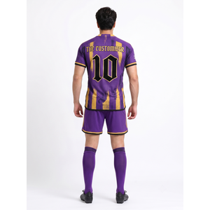 Ensemble de maillots de football personnalisés pour hommes, maille polyester 160 GSM, nom de l'équipe, taille XL, OEM, usine de Sialkot - Product Image 2