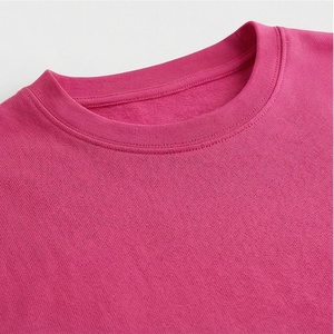 Conjunto de 2 Piezas para Mujer, Tejido, Color Rosa Sólido, Cuello Redondo, Manga Corta, Corte Holgado, Casual, Por Encima de la Rodilla, Transpirable, para Uso Diario - Product Image 4
