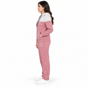 Conjunto Deportivo Unisex MANGOES FASHION Rosa Gris Sólido Ecológico de Felpa 100% Algodón con Capucha y Cordón Ajustable - Product Image 3
