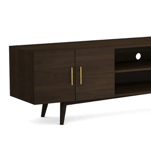 Mueble de TV Moderno de Madera de Teca Sólida para Comedor, Consola Multimedia Minimalista de Madera, Mueble Bajo de Entretenimiento Estilo Escandinavo - Product Image 4