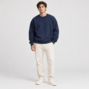 Sudadera para hombre ODM ligera de ajuste regular de forro polar para gimnasio, venta al por mayor, con puños acanalados, estilo retro, de fabricante, con cuello simulado - Product Image 2