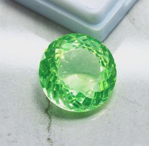 Peridoto natural de corte redondo, piedra preciosa suelta certificada, cristal verde para la fabricación de joyas. - Product Image 1