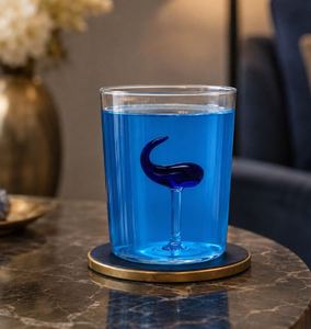 Vaso de vidrio hecho a mano de alta calidad, regalo premium para cenas tradicionales, de proveedor indio a precio de mayoreo. - Product Image 3
