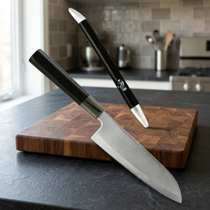 Cuchillo de Chef de 8 Pulgadas, Cuchillo de Cocina de Acero Inoxidable con Hoja Forjada y Mango de Madera para Rebanar y Cocinar - Product Image 3