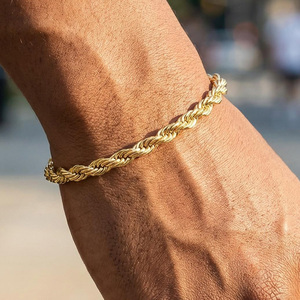 Bracelet pour homme en or plaqué, style tennis, avec diamants de laboratoire taille brillant rond, idéal pour un anniversaire de mariage - Product Image 1