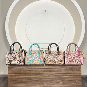 Personalized Handcrafted Floral <b>Leather</b> Luxury Fashion Design Large Size Speedy Bag Genuine Cow <b>Leather</b> Travel Duffel Bag for Wo - Product Image 5