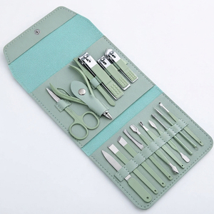 Professional 16 in 1 Stainless Steel Manicure Pedicure Nail Care Kit with PU Leather Travel <b>Case</b> - Product Image 1