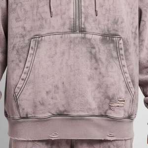 Chándal de algodón con estampado y lavado ácido, estilo streetwear, diseño de fabricante, efecto desgastado por el sol, corte oversize - Product Image 6