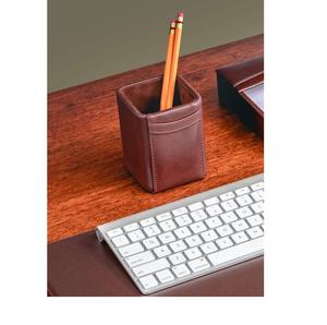 Creative Square Leather Office Organizer Single Pen holder Desktop <b>Storage</b> Box <b>with</b> Ornament Leather Penholder <b>Storage</b> Gift - Product Image 1