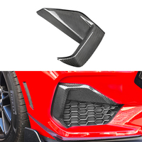 Grille de phare antibrouillard en fibre de carbone tissée Blackstone Gloss, aileron, lame d'air pour Mustang 2015-2016 avec installation facile
