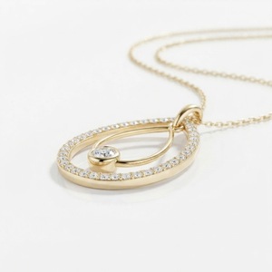 Pendentif élégant en or jaune 14 carats avec diamant en forme de goutte couleur E VS, 0,55 carat au total, diamant de laboratoire en forme de poire, bijoux de mode en gros - Product Image 5