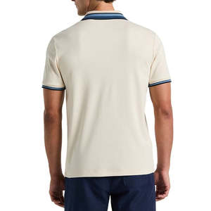 Nouveauté 2026 – Polos tricotés pour hommes couleur beige uni, tissu respirant, manches courtes, coupe ample, pour activités de plein air - Product Image 5