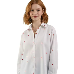 Fashion Women Rayon Floral Stripe Printed Summer Shirt Full Sleeve Collared Button Down Casual & Formal shirt for Women - Product Image 1