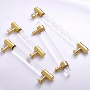 Luxury Antique Cabinet <b>Pull</b> Door Handles Wholesale Price Furniture Hardware Cabinet Handle Brass Acrylic Handle Customize Size - Product Image 2