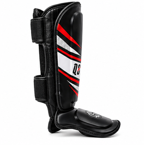 Espinilleras de Boxeo QST de Cuero PU, Equipo de Protección para Entrenamiento de Muay Thai y MMA, Ligeras, Negras y Blancas, para Adultos - Product Image 2