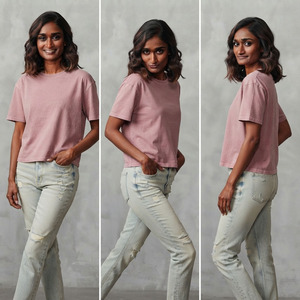 T-shirts décontractés pour femmes 100% haute qualité, coupe oversize, à manches courtes, effet délavé à l'acide - Product Image 6