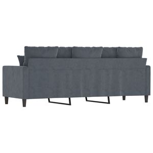 โซฟา 3 ที่นั่งสีเทาเข้ม ผ้ากำมะหยี่และเท็กซ์ไทล์ สำหรับห้องนั่งเล่น - Product Image 5