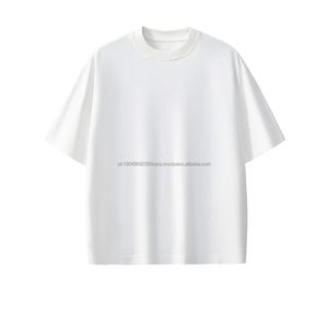 Offres Exceptionnelles : T-shirt Vintage Décontracté pour Homme, 280 GSM, Grammage Lourd, Couleur Unie, Effet Délavé à l'Acide, Impression en Relief - Product Image 4