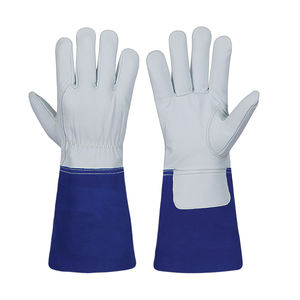 Gants de soudage en cuir avec logo personnalisé, paume résistante à la chaleur, longueur longue, antidérapants, durables, sans silicone et sans latex - Product Image 1