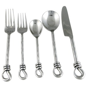 Vintage Metal Flatware <b>Set</b> With Twisted Handle <b>Spoon</b> <b>Fork</b> <b>Knife</b> Rust Resistant Wedding Tableware High Mirror Polish - Product Image 1
