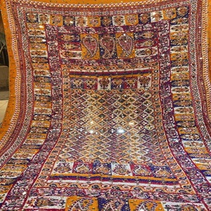Bufanda étnica de Otoño Invierno para mujer gruesa cálida de un solo lado multicolor estampado dibujado a mano trabajo a mano Color sólido Balochi al por mayor - Product Image 5
