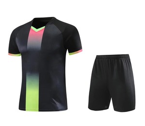 Conjunto de Camiseta de Fútbol de Manga Corta con Cuello en V para Hombre, Color Degradado, Poliéster que Absorbe la Humedad, Ajuste Atlético, para Todas las Temporadas - Product Image 2