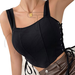 Top Corto Casual de Mujer al por Mayor, Tejido a Crochet, Transpirable, con Logotipo Frontal Personalizado, Color y Diseño Personalizados, Ropa Deportiva de Poliéster y Algodón - Product Image 5