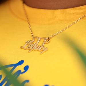 Collar Sigma Gamma Rho Legacy en Tono Dorado, Colgante SGRho para Mujer, Joyería con Letras Griegas, Cadena Elegante, Regalo con Estilo - Product Image 1