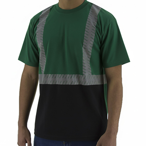 เสื้อยืดทำงานแบบแห้งเร็วสำหรับทุกเพศ ทุกวัย มองเห็นได้ชัดเจน แขนสั้น ตาข่ายสะท้อนแสง โพลีเอสเตอร์ กันฝุ่น กันลม - Product Image 4
