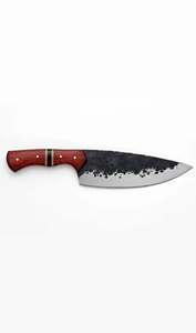 Cuchillo de Chef de Acero al Carbono de Alta Calidad Forjado a Mano con Mango de Palisandro y Separador de Latón - Product Image 1