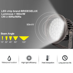 โคมไฟโปรเจคเตอร์ LED แบบติดตั้งบนพื้น 18W สำหรับภายนอกอาคาร ไฟส่องอาคาร - Product Image 2