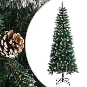 Sapin de Noël artificiel en PVC vert de 82.7 pouces avec support Décorations de vacances festives - Product Image 1