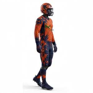 ชุดฟุตบอลลายเพ้นท์สีส้มกรมท่าสำหรับผู้ชาย NEXTEX พร้อมกางเกงแบบซับลิเมชั่น - Product Image 6