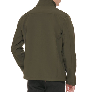 Chaqueta Premium Verde Oliva con Cuello Alto y Bolsillos con Cremallera |   Carcasa Ligera Resistente al Viento |   Ropa Deportiva Casual con Cierre Completo para Hombre - Product Image 3