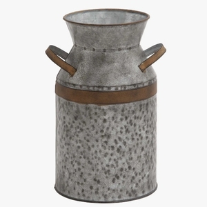 Vase en métal galvanisé style bidon à lait, jardinière de table rustique pour fleurs, décoration de maison de campagne, centre de table décoratif, vente en gros - Product Image 2