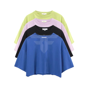 Nouvelle Collection – Haut court décontracté ample pour femme, 100 % coton, anti-rétrécissement, tendance, vente en gros personnalisée - Product Image 1