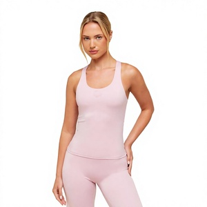 Camiseta sin mangas de cuello redondo para mujer, de color sólido, estilo minimalista, transpirable, de punto, con spandex y poliéster. - Product Image 1
