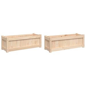 Legno massello pino 2 pezzi Set da giardino fioriere eleganti vasi da fiori e fioriere - Product Image 2