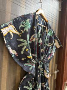 Vestido Maxi Caftán de Algodón con Estampado Tropical para Mujer, Cuello en V, Manga Murciélago, Transpirable, Ecológico, Estilo Boho, para la Playa, Holgado, de Verano - Product Image 3