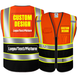 Vêtements de travail en polyester réfléchissant LED de classe 1 E-ROAD, haute visibilité, poche à rabat, veste de sécurité pour agent de sécurité - Product Image 6