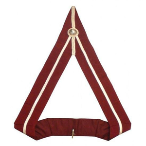 Custom Master Mason Masonic Apron Red with White Gold Trim Classical Style Embroidered Fabric <b>Sew</b>-On Badge Garment Accessory - Product Image 5
